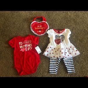 Baby Valentine’s Day outfit and bib